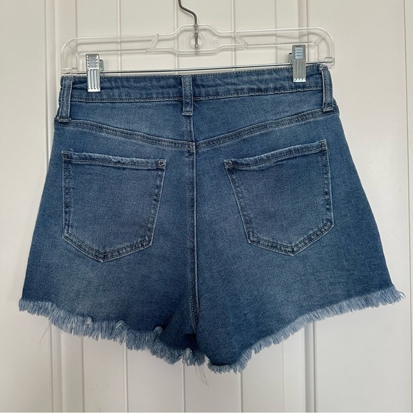 Abound Blue Jean Shorts Distressed Frayed Hem - Picture 3 of 9